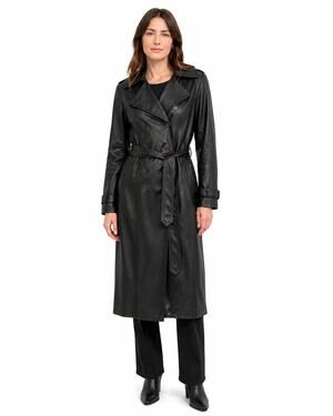 Catherine Malandrino Charcoal Gray Silk Belted Trench Coat Size 8 Y2K
